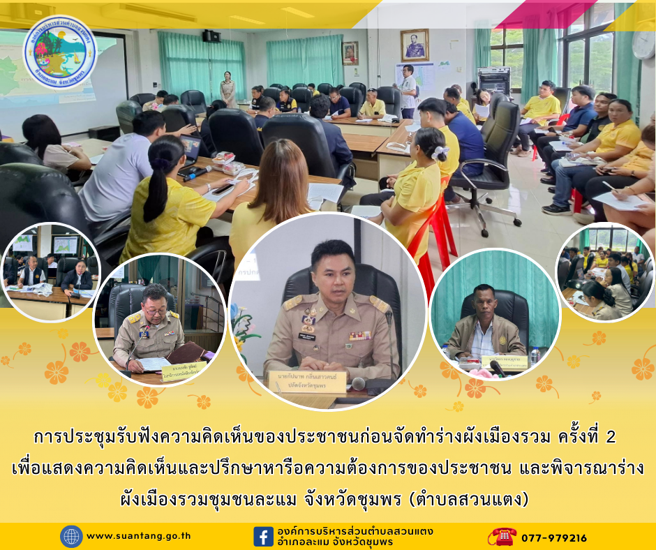 การประชุมรับฟังความคิดเห็นของประชาชน (กลุ่มย่อยครั้งที่ 2) ก่อนจัดทำร่างผังเมืองรวม ผังเมืองรวมชุมชนละแม จังหวัดชุมพร